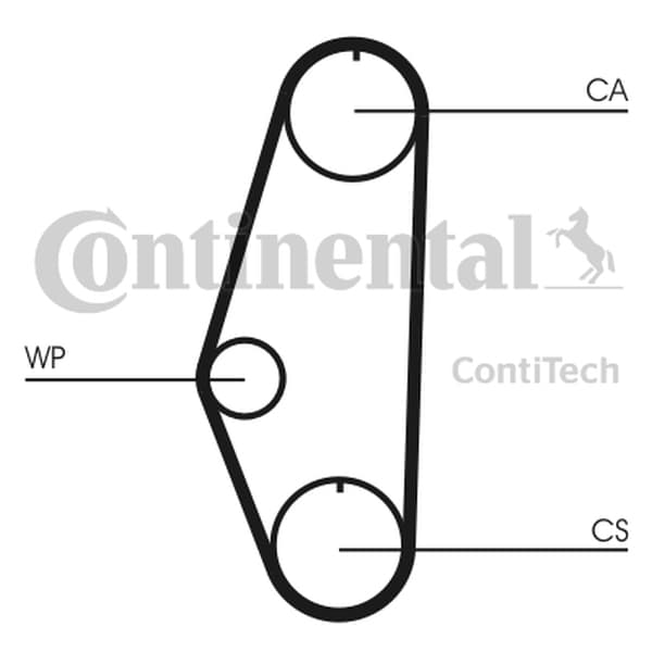 CONTITECH CT629 - CONTITECH PASEK ROZRZĄDU VW 1,0-1,3