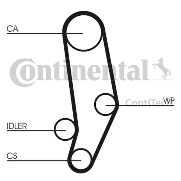 CONTITECH CT704 - CONTITECH PASEK ROZRZĄDU VW 2,0/2,4D/TD