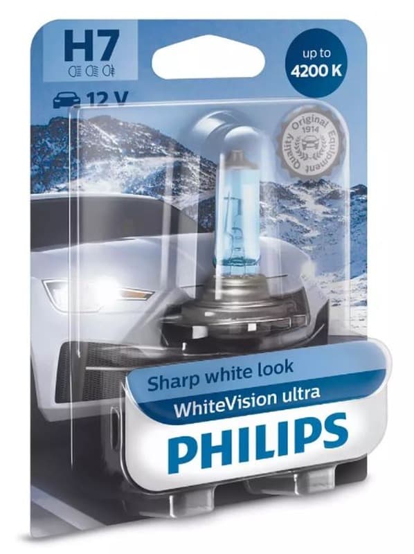PHILIPS PH12972WVUB1 - PHILIPS ŻARÓWKA H7 12V/55W PX26D +60% WHITEVISION ULTRA 1SZT. 4200K