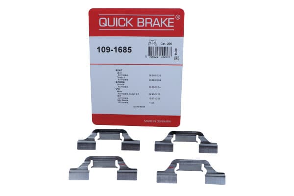 QUICK BRAKE QB109-1685 - QUICK BRAKE ZESTAW INSTALACYJNY KLOCKÓW HAMULCOWYCH VW TYŁ BORA/GOLF 98-06