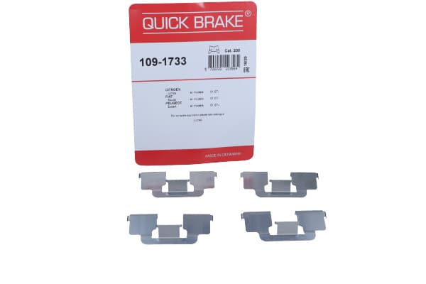 QUICK BRAKE QB109-1733 - QUICK BRAKE ZESTAW INSTALACYJNY KLOCKÓW HAMULCOWYCH PEUGEOT TYŁ EXPERT 07-