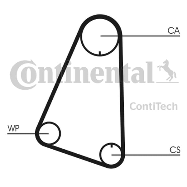 CONTITECH CT633 - CONTITECH PASEK ROZRZĄDU VW 0,9-1,3