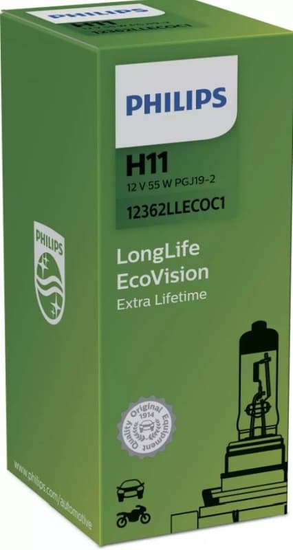 PHILIPS PH12362LLECOC1 - PHILIPS ŻARÓWKA H11 12V/55W PGJ19-2 LONGLIFE ECOVISION PGJ19-2 1SZT