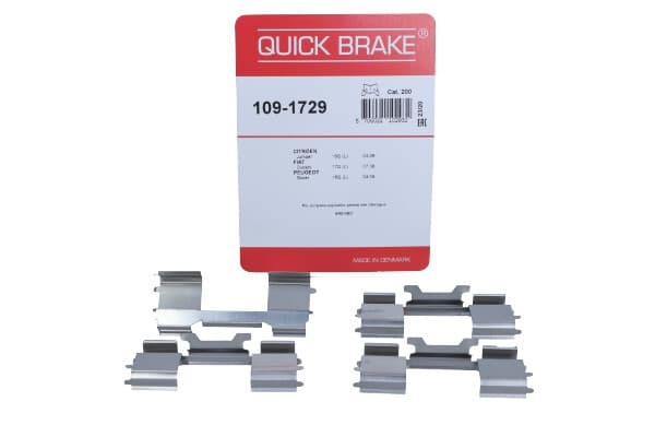 QUICK BRAKE QB109-1729 - QUICK BRAKE ZESTAW INSTALACYJNY KLOCKÓW HAMULCOWYCH PEUGEOT PRZÓD BOXER 06-
