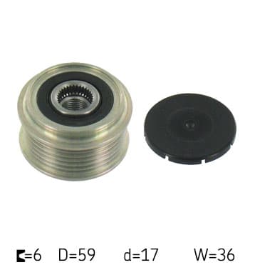 SKF VKM03402 - SKF KOŁO PASOWE ALTERNATORA FORD 1,8TDCI FOCUC 01-
